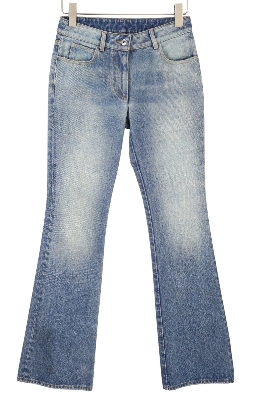 OFF-WHITE c/o VIRGIL ABLOH Slim Flared 5PKT Women Jeans W26 Blue Faded Bootcut