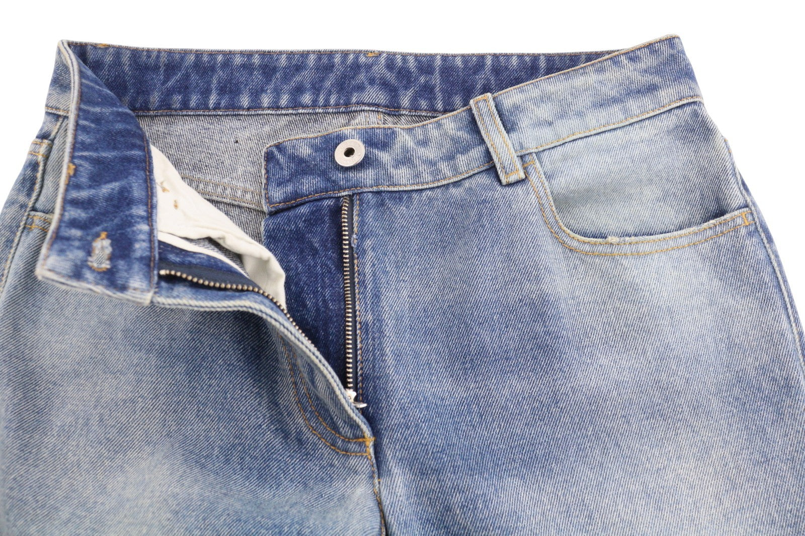 OFF-WHITE c/o VIRGIL ABLOH Slim Flared 5PKT Women Jeans W26 Blue Faded Bootcut