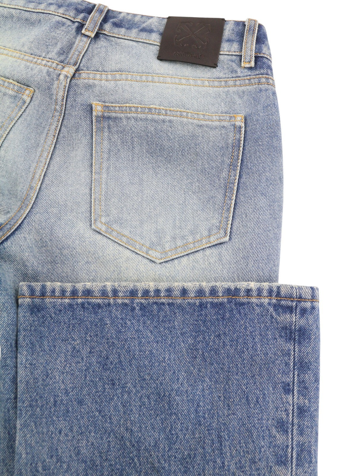 OFF-WHITE c/o VIRGIL ABLOH Slim Flared 5PKT Women Jeans W26 Blue Faded Bootcut