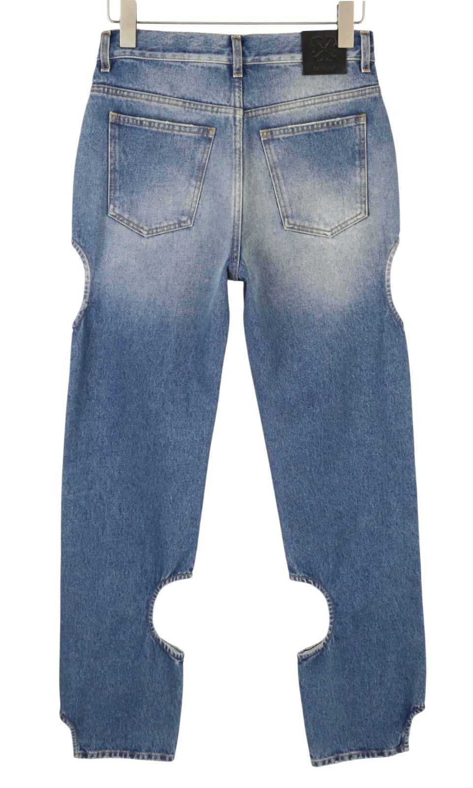 OFF-WHITE c/o VIRGIL ABLOH Meteor Denim Women Jeans W27 Blue Cut-Out RRP765