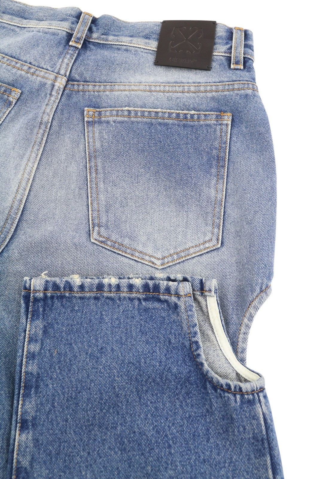 OFF-WHITE c/o VIRGIL ABLOH Meteor Denim Women Jeans W27 Blue Cut-Out RRP765