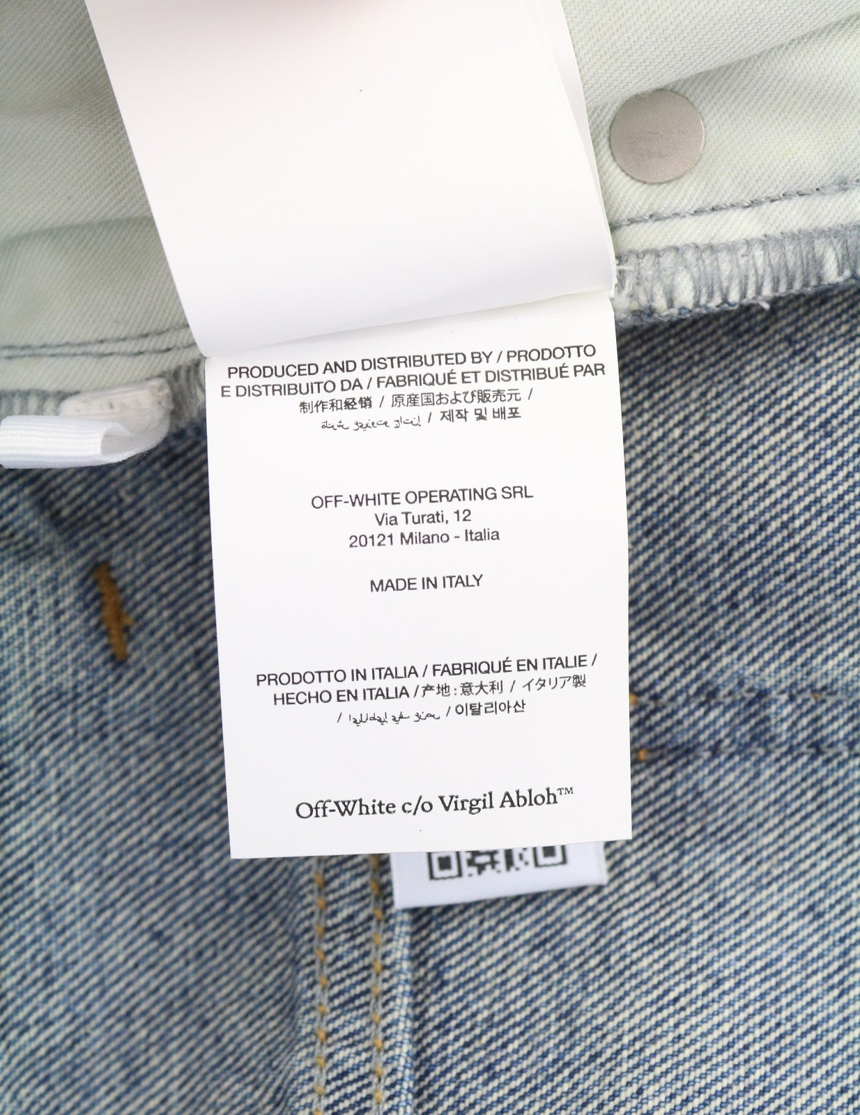 OFF-WHITE c/o VIRGIL ABLOH Meteor Denim Women Jeans W27 Blue Cut-Out RRP765
