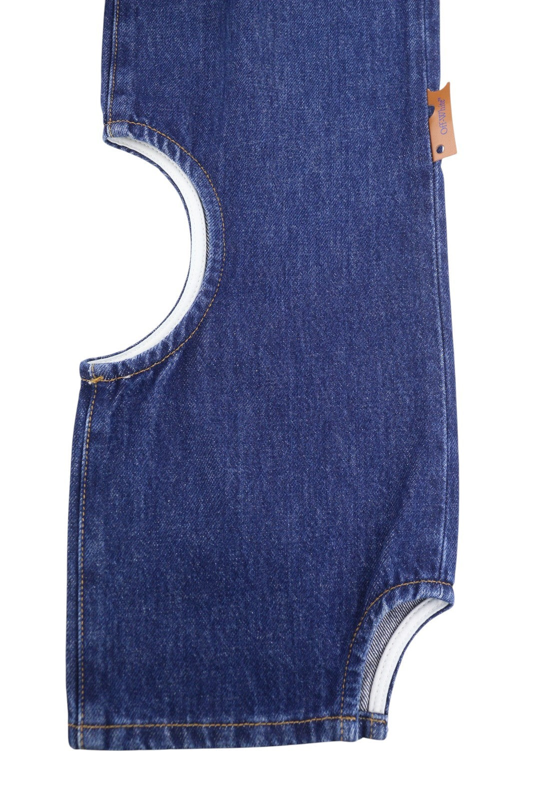 OFF-WHITE c/o VIRGIL ABLOH Meteor Denim Women Jeans W27 Blue Cut-Out F25 RRP765