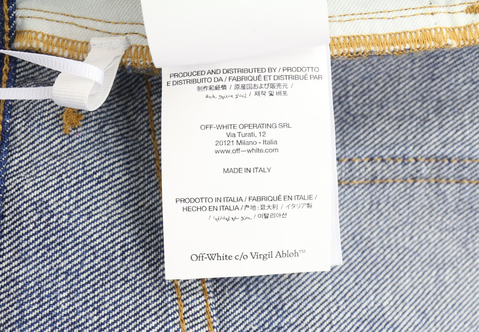 OFF-WHITE c/o VIRGIL ABLOH Meteor Denim Women Jeans W26 Blue Cut Out F25 RRP765
