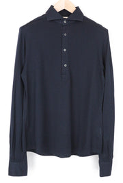 SUITSUPPLY Men's Formal Shirt 37/14 1/2 Navy Cotton Polo Slim Cutaway Extra Fit