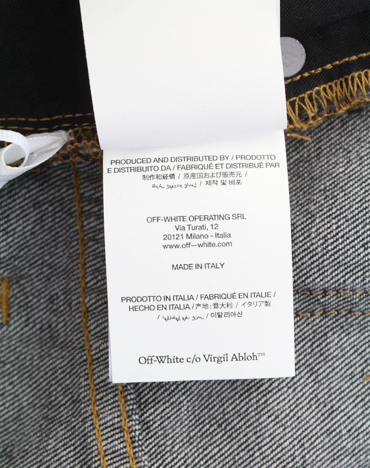 OFF-WHITE c/o VIRGIL ABLOH Meteor Denim Bleach Women Jeans W26 Cut F25 RRP765