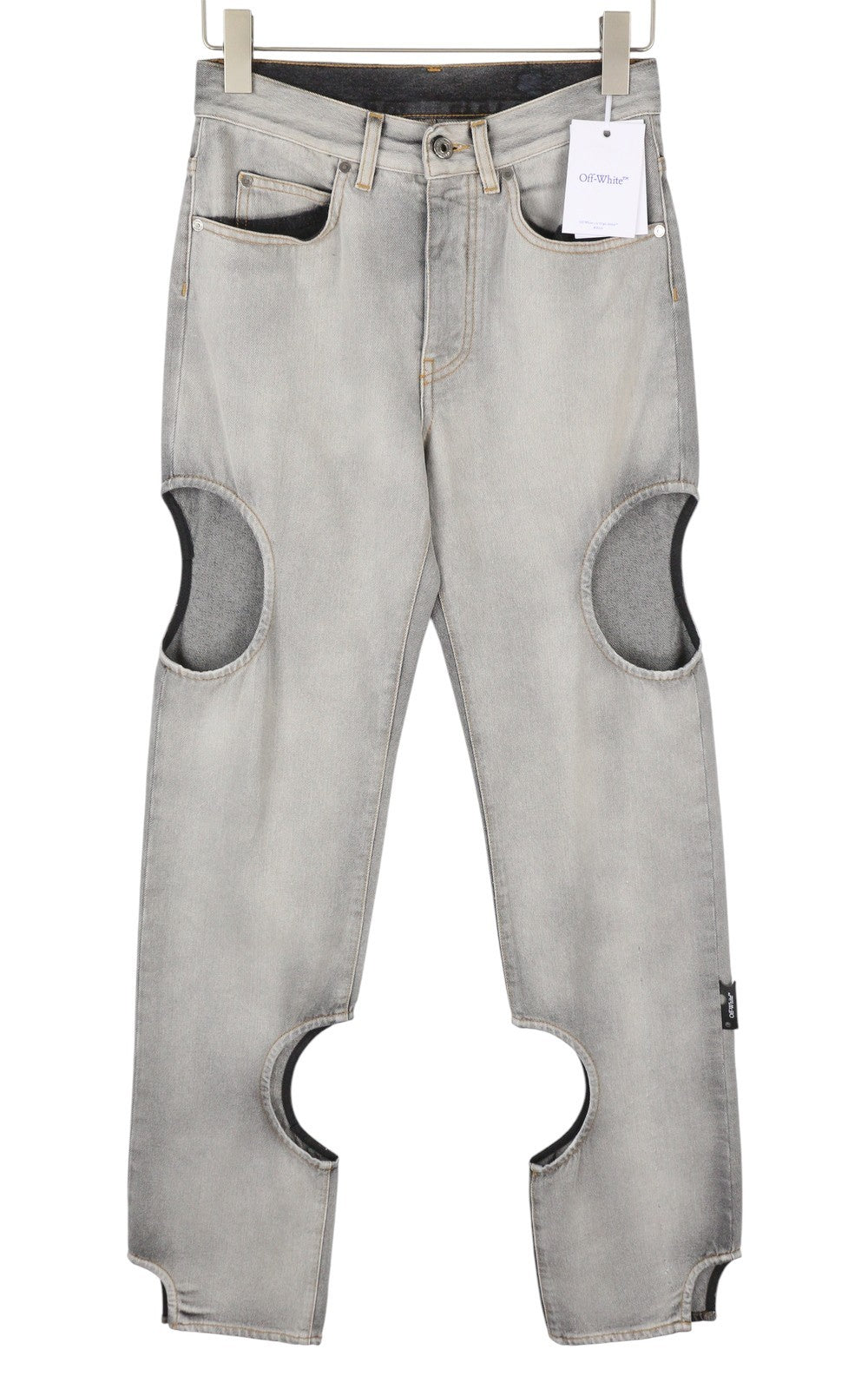 OFF-WHITE c/o VIRGIL ABLOH Meteor Denim Bleach Women Jeans W26 Cut F25 RRP765