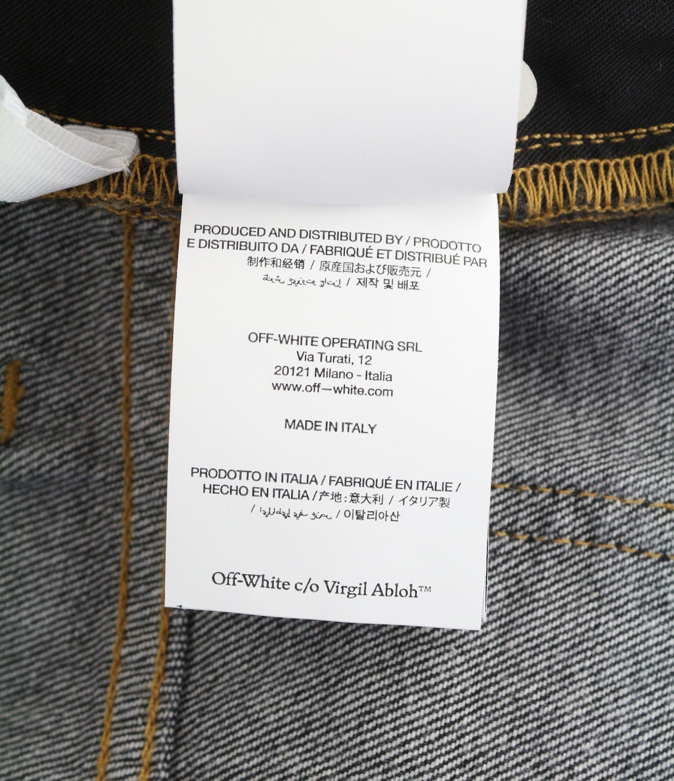 OFF-WHITE c/o VIRGIL ABLOH Meteor Denim Bleach Women Jeans W27 Grey F25 RRP765