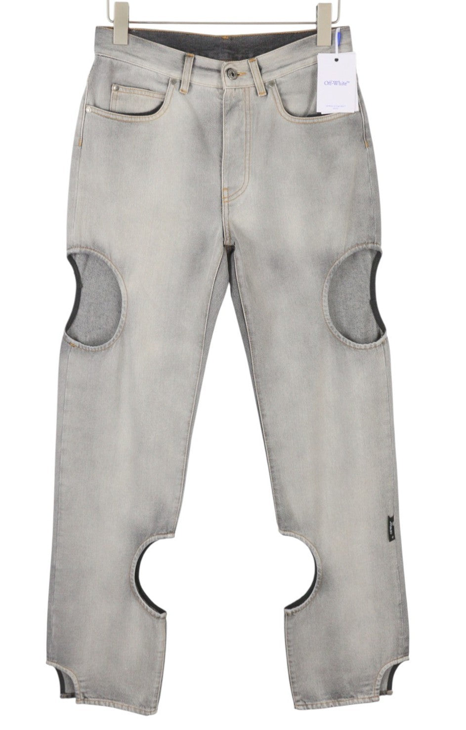 OFF-WHITE c/o VIRGIL ABLOH Meteor Denim Bleach Women Jeans W27 Grey F25 RRP765