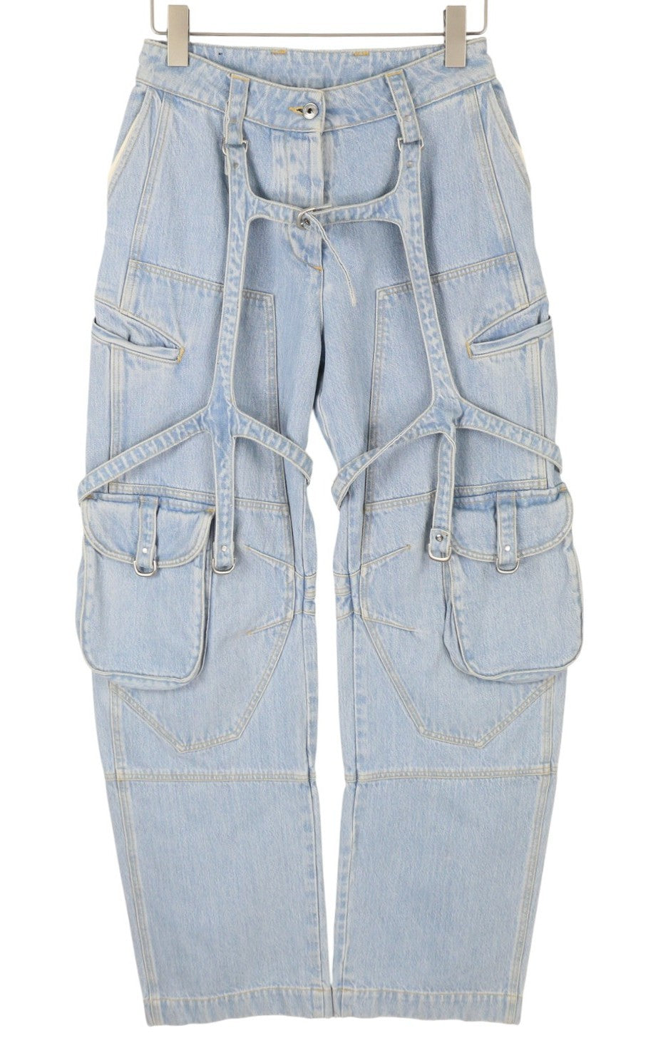 OFF-WHITE c/o VIRGIL ABLOH Bleach Cargo Over Pant Women Jeans W26 Baggy RRP2088