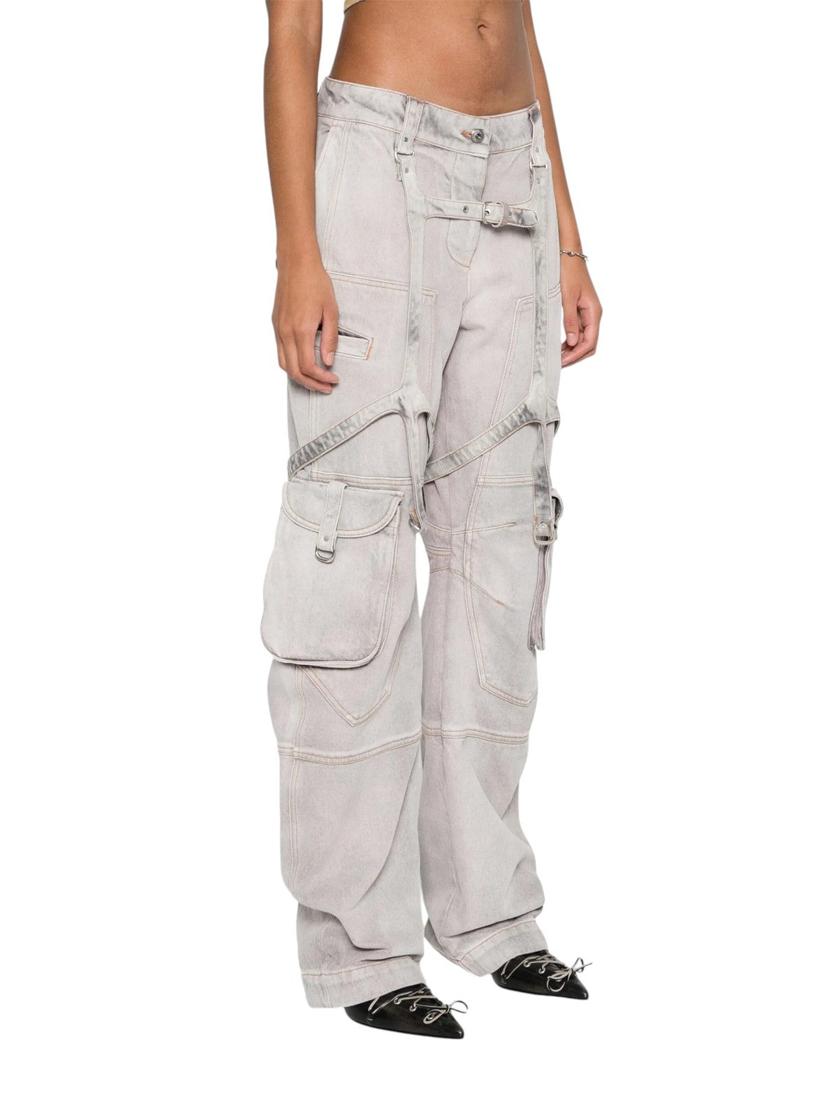 OFF-WHITE c/o VIRGIL ABLOH Laundry Cargo Over Pants Women Jeans W26 RRP2088