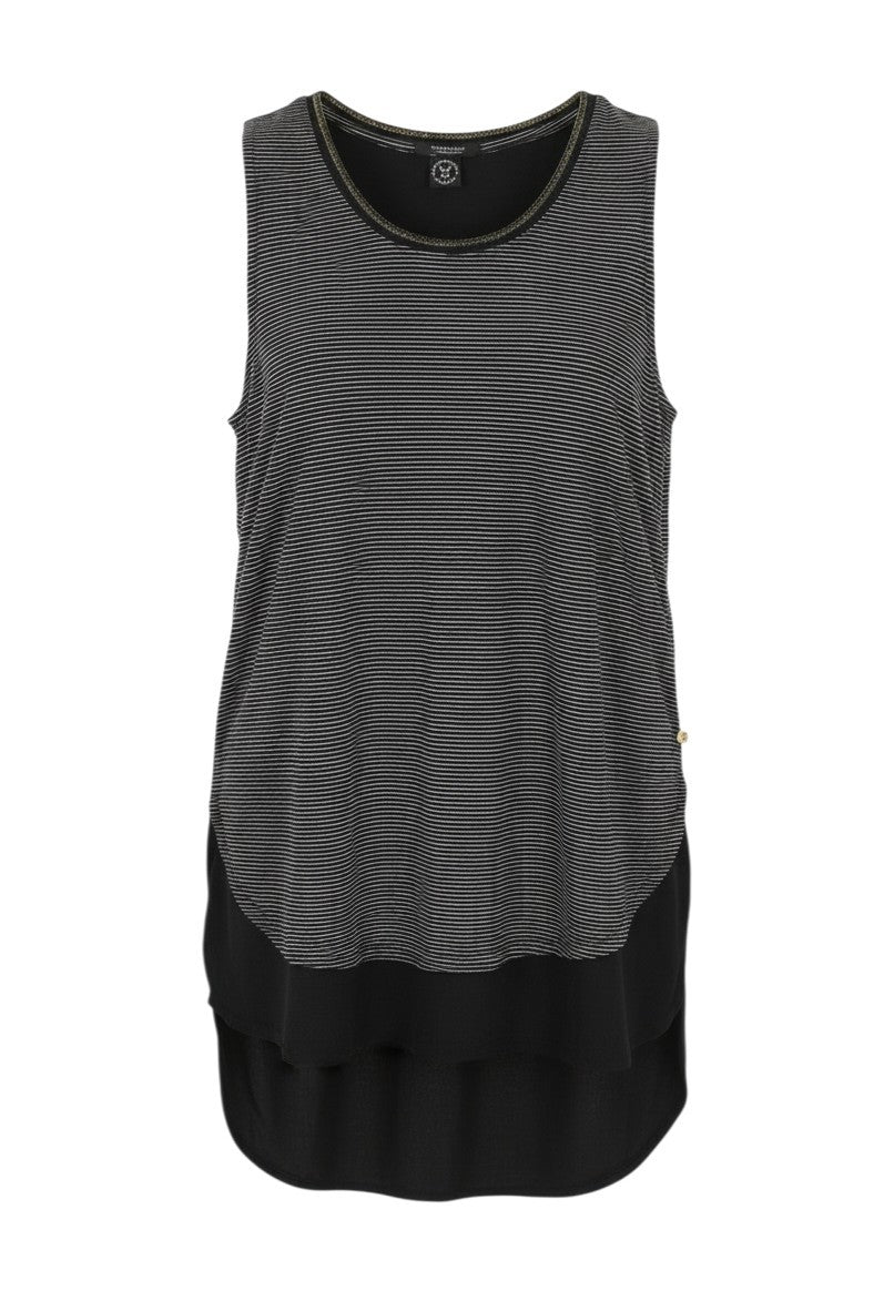 Schwarzes Viskose-T-Shirt