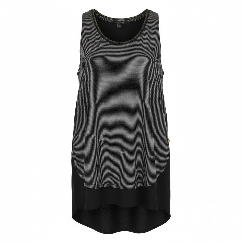 Schwarzes Viskose-T-Shirt