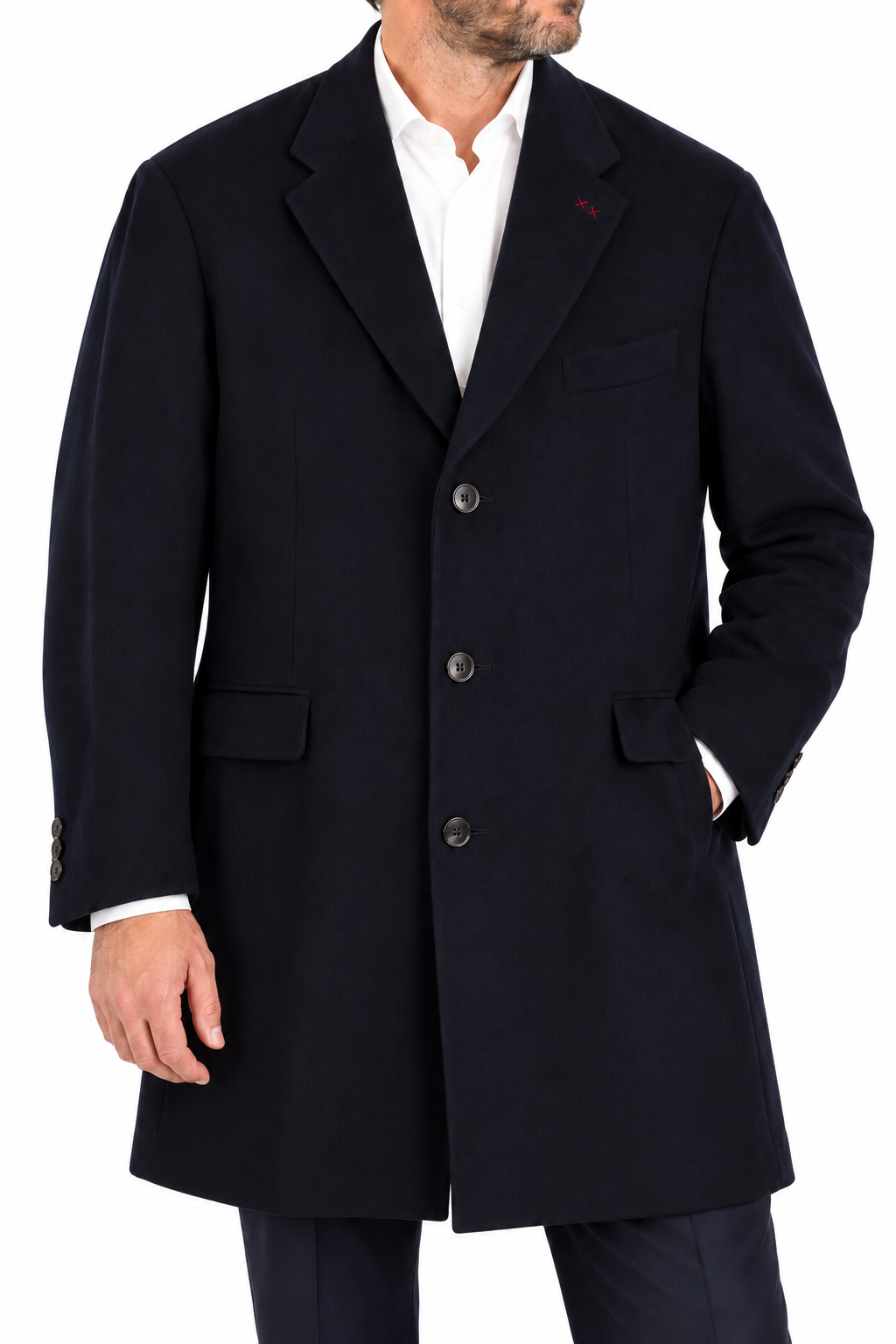 Blauer Wollmantel