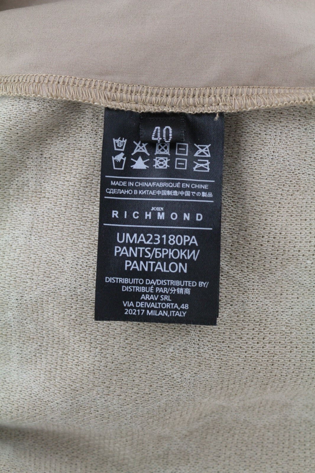 JOHN RICHMOND Mens Set M Brown Patterned Sweatshirt Straight  Pants 2 Pc