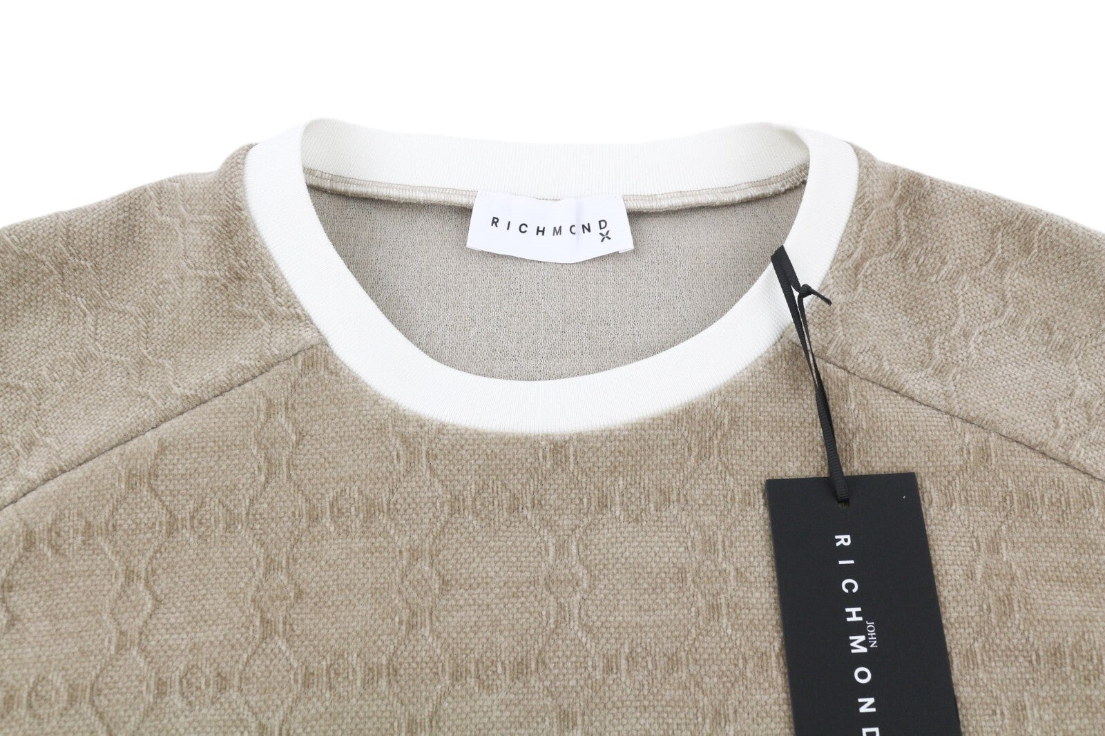 JOHN RICHMOND Mens Set M Brown Patterned Sweatshirt Straight  Pants 2 Pc