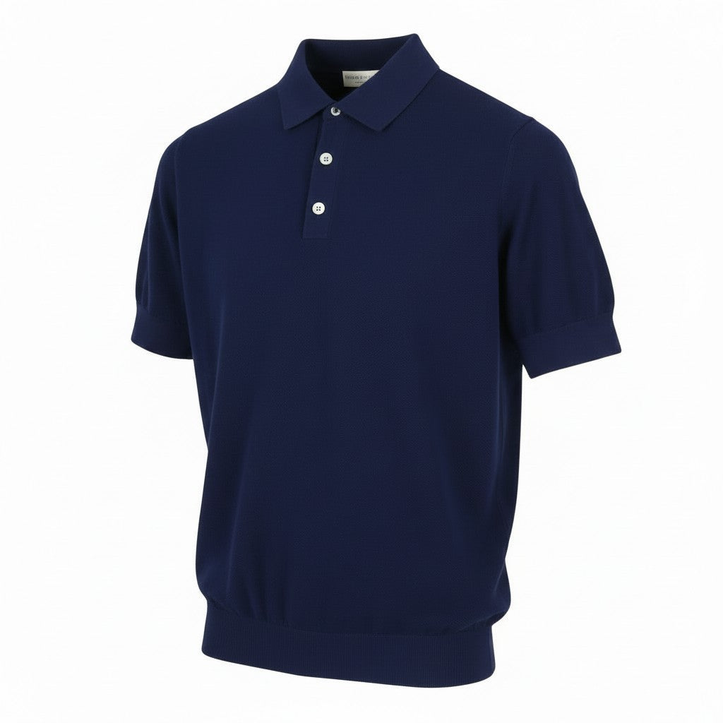 Blue Cotton Polos