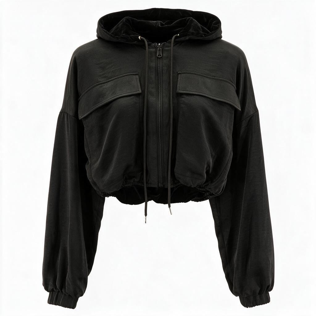 Black Polyester Sweatshirt