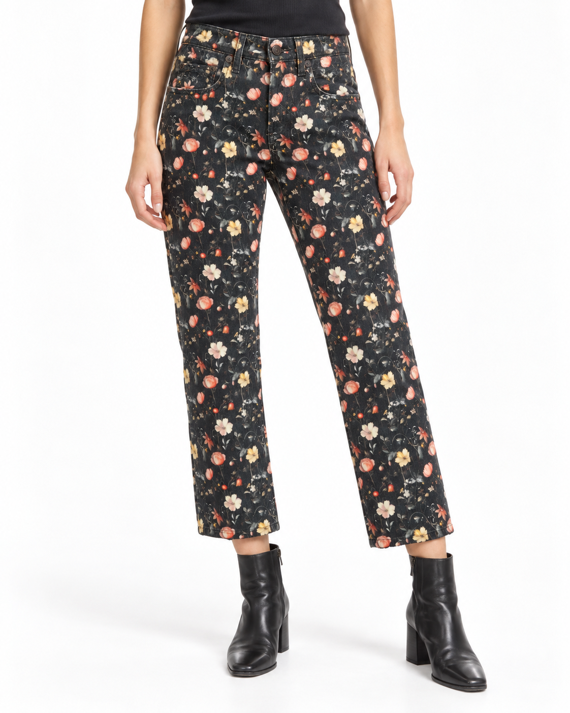 Boy Straight Lunar Petal Velveteen-Hose