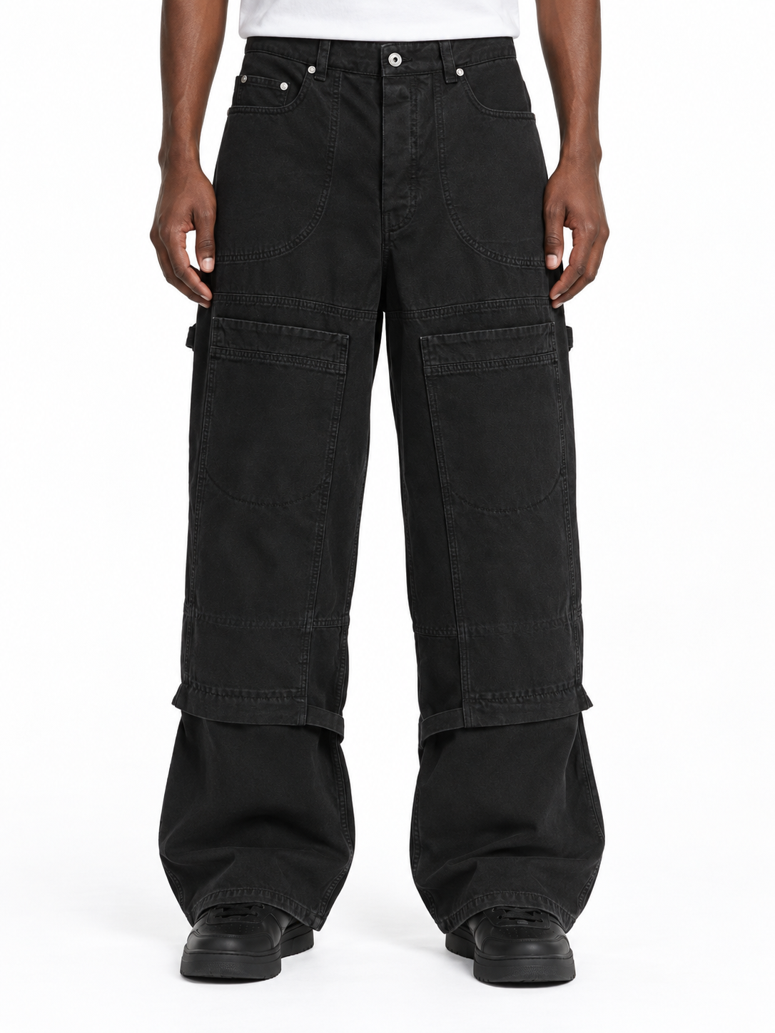 Schwarze Canvas-Hose