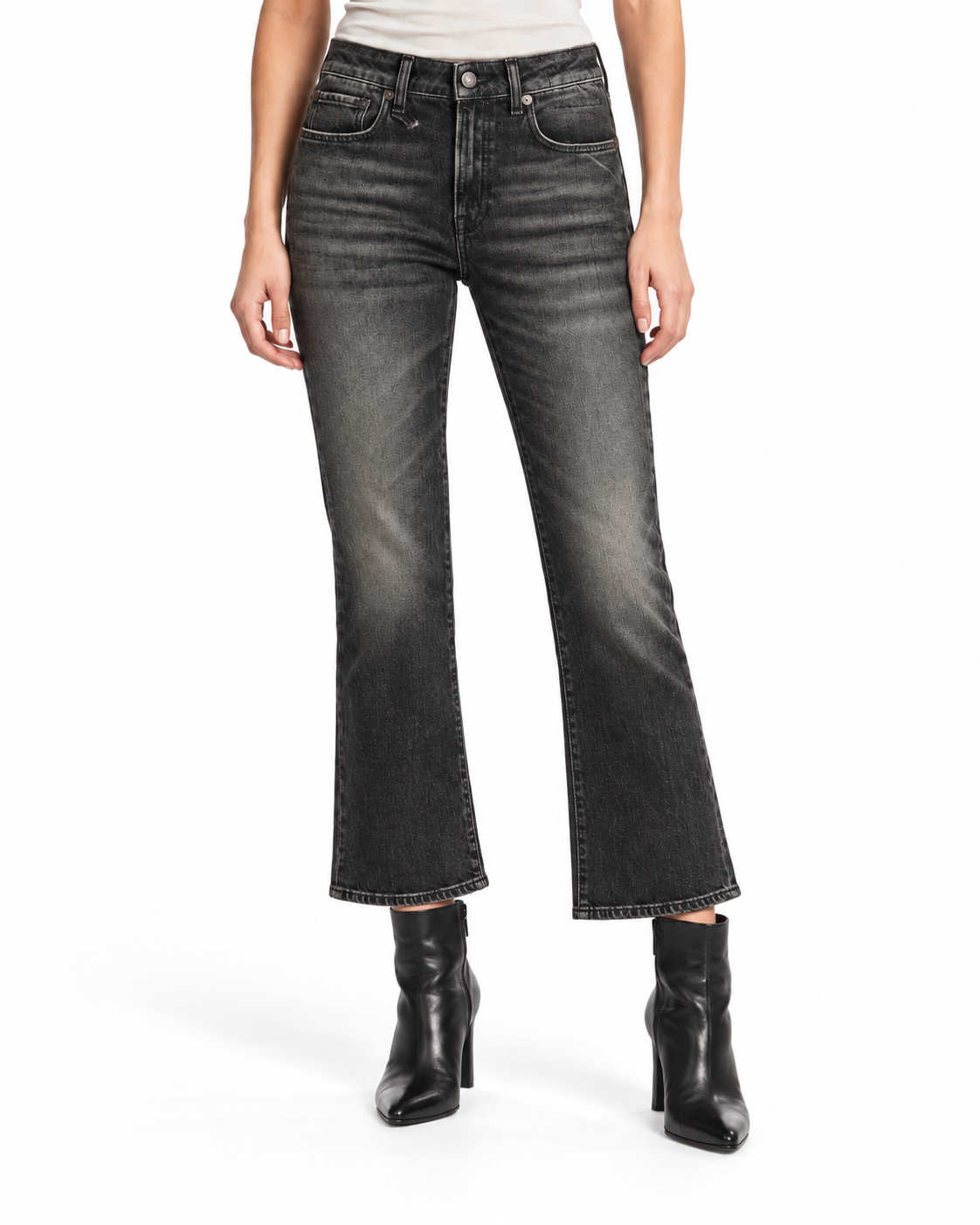 Cropped-Flare-Jeans Joan Abbey Schwarz