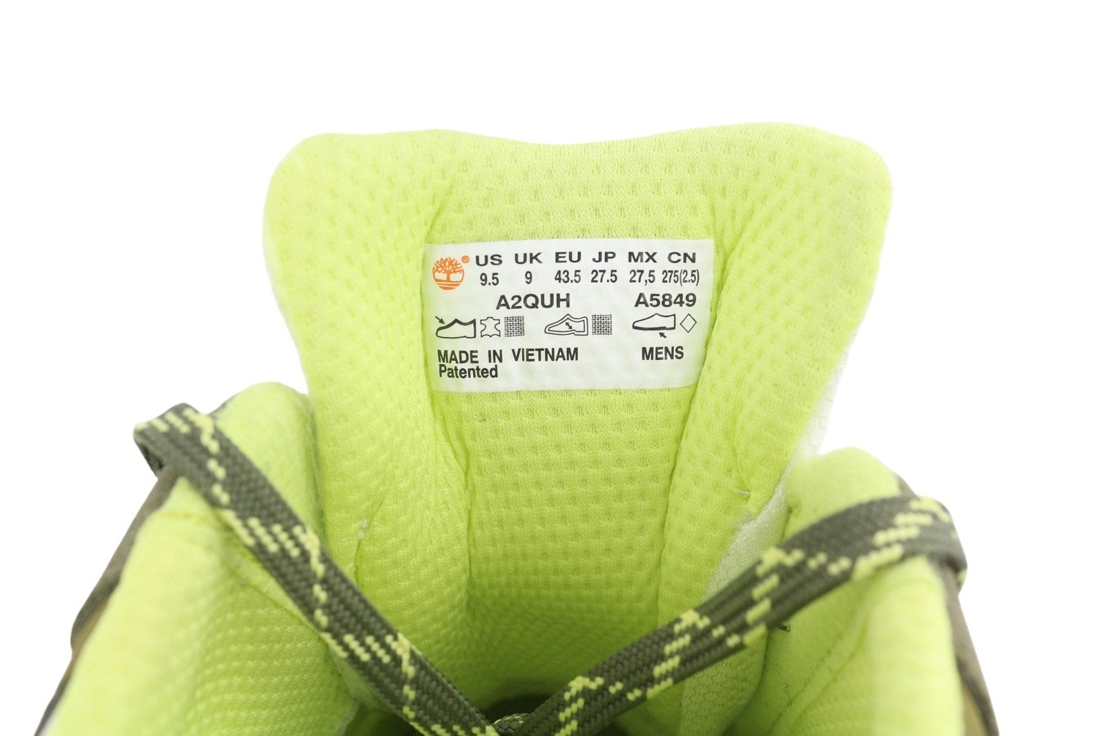 TIMBERLAND A2QUH Men Sneakers EU43.5/44.5 Green Leather Almond Toe Low Top Laced