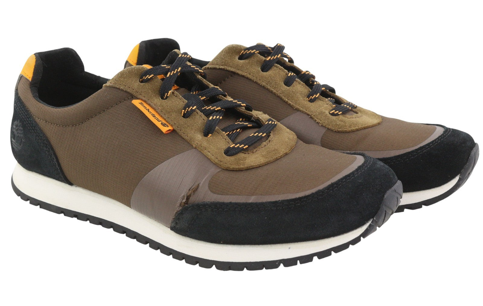 TIMBERLAND A2NMY Men Sneakers EU43 Brown Almond Toe Low Top Ortholite ReBOTL