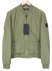 RICHMOND Men's Bomber Jacket 48 Green Pure Cotton Lightweight Casual Style