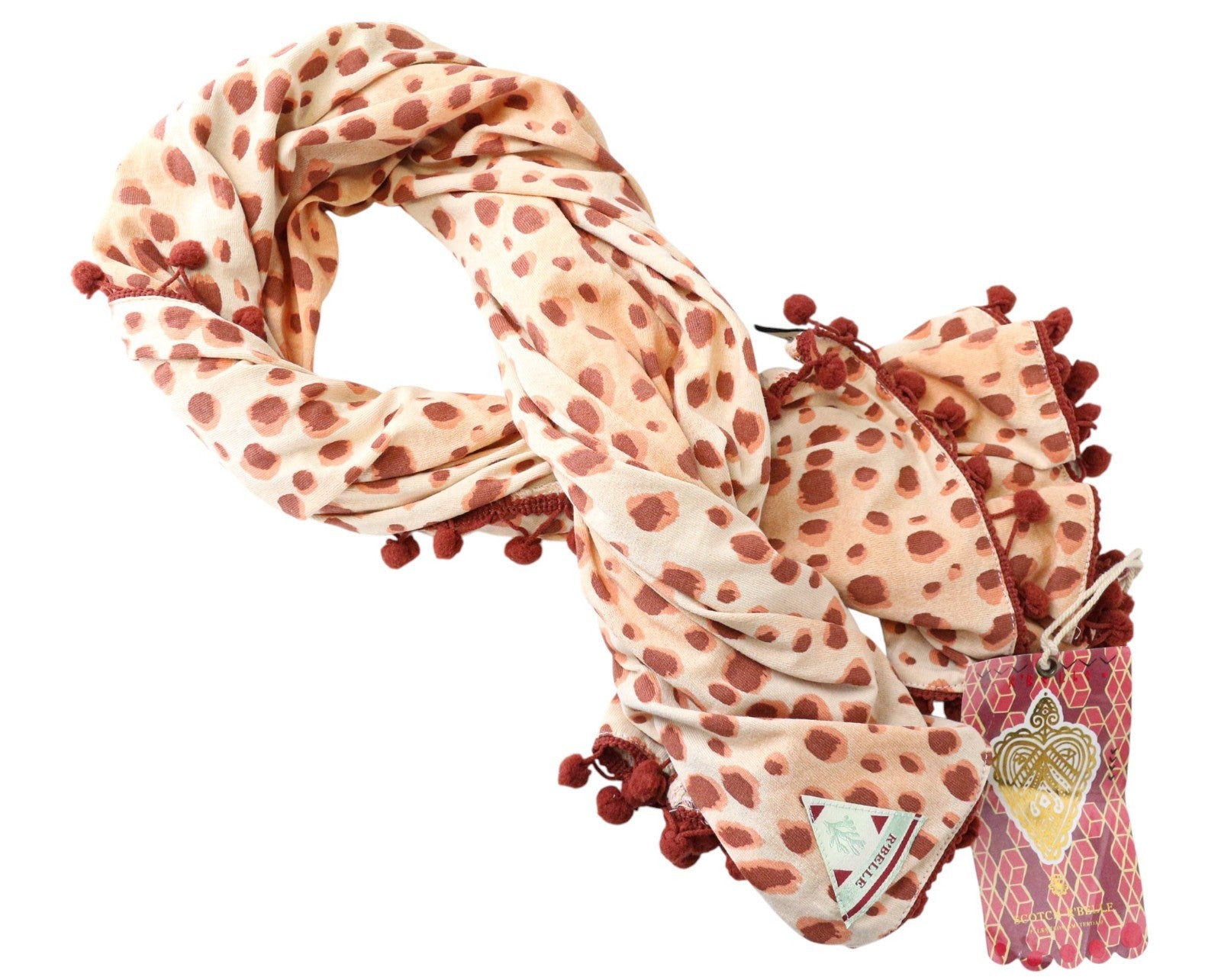 SCOTCH R'BELLE Girls Scarf OS Orange Casual Lightweight Patterned Accessory