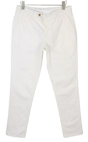 SUITSUPPLY Porto Men Trousers UK34R White Pure Cotton Slim Fit Zip Fly Chino