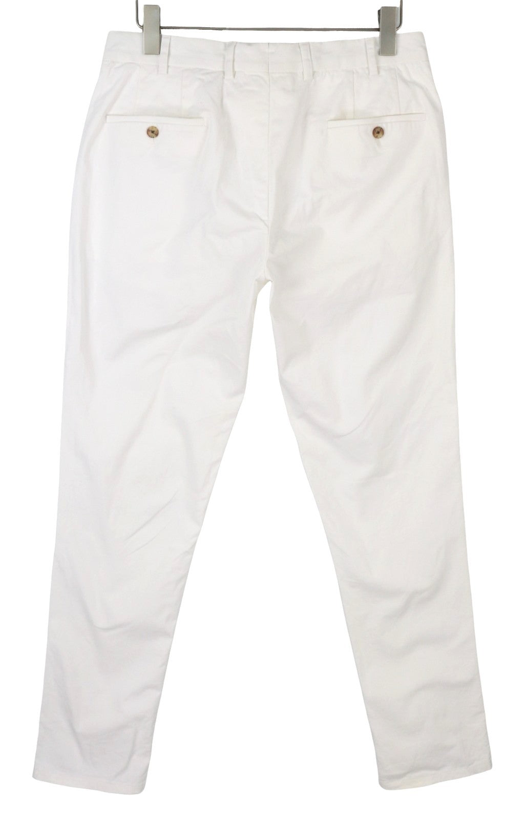 SUITSUPPLY Porto Men Trousers UK34R White Pure Cotton Slim Fit Zip Fly Chino