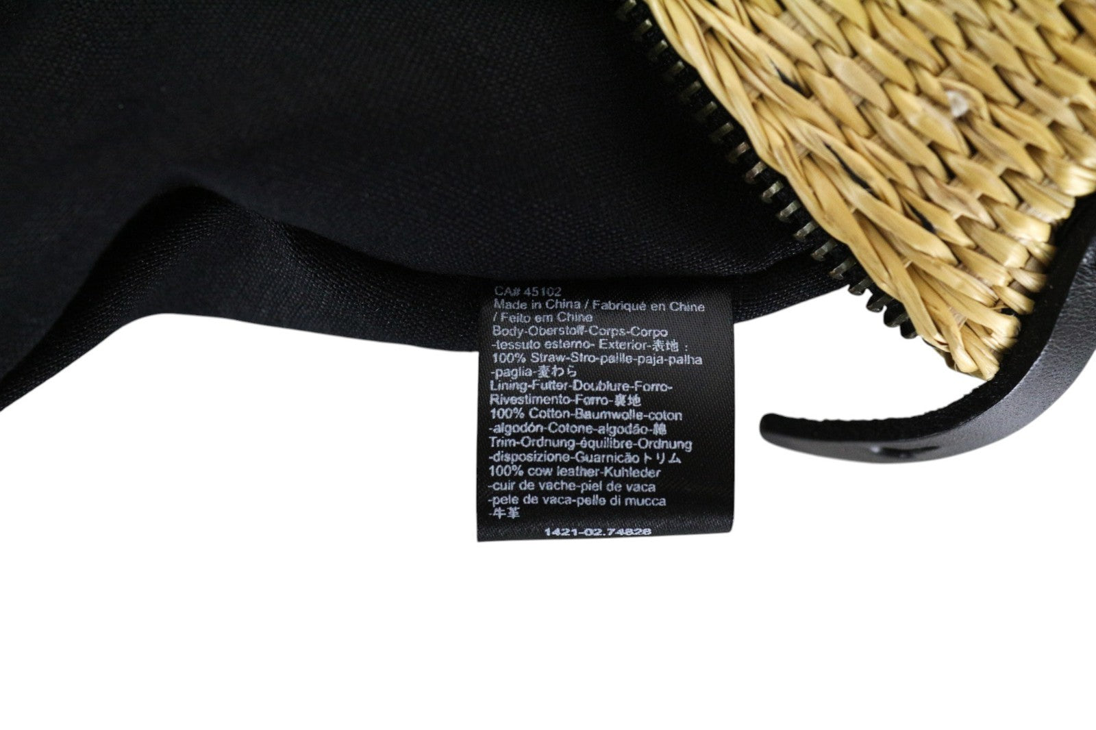 MAISON SCOTCH Women's Crossbody Bag OS Straw Braided Brown Strap Leather Trim