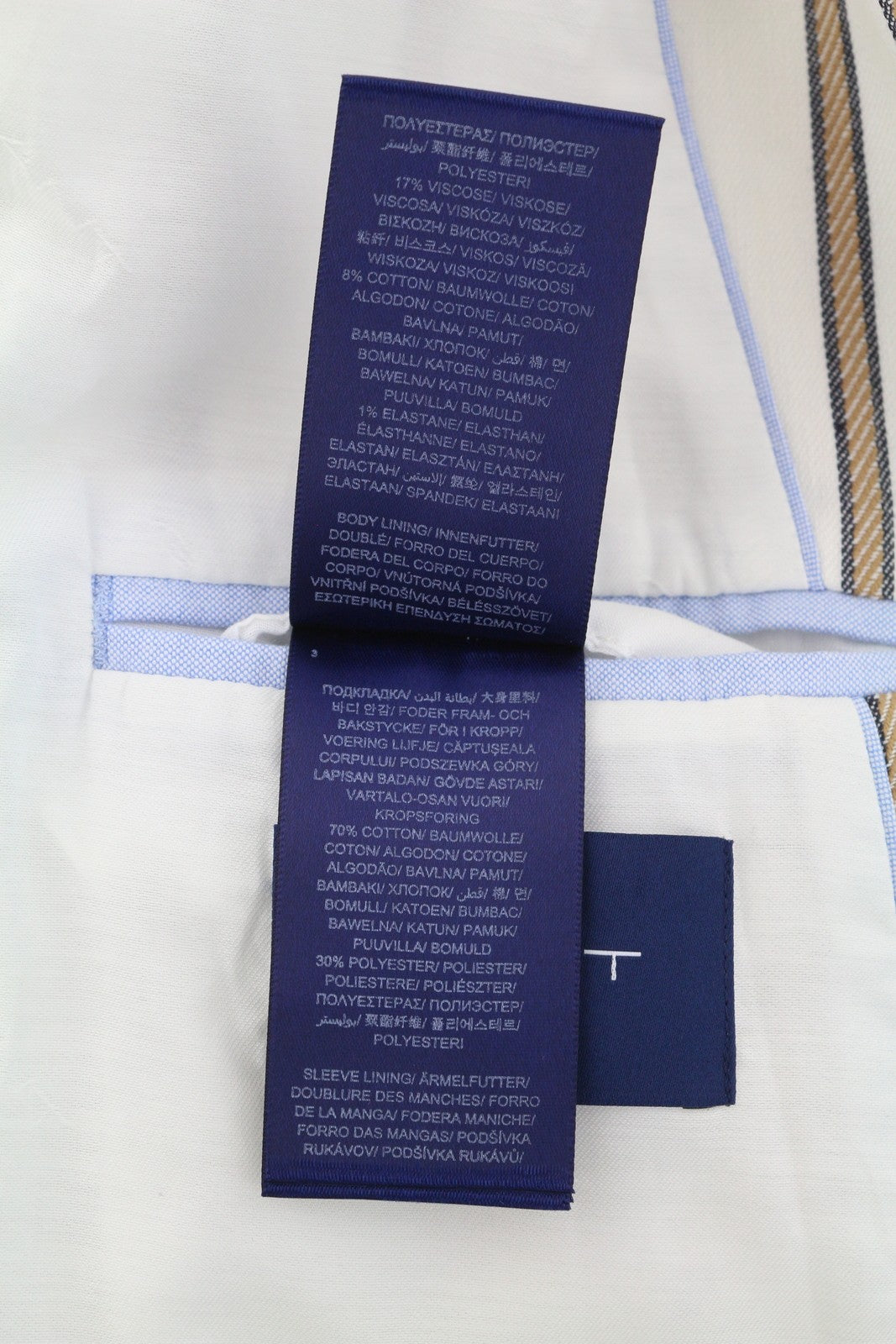 GANT Women Blazer EU36 Off-White Pinstriped Linen Blend Notch Lapel Button-Up