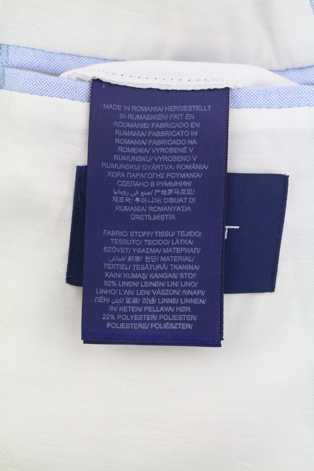 GANT Women Blazer EU36 Off-White Pinstriped Linen Blend Notch Lapel Button-Up