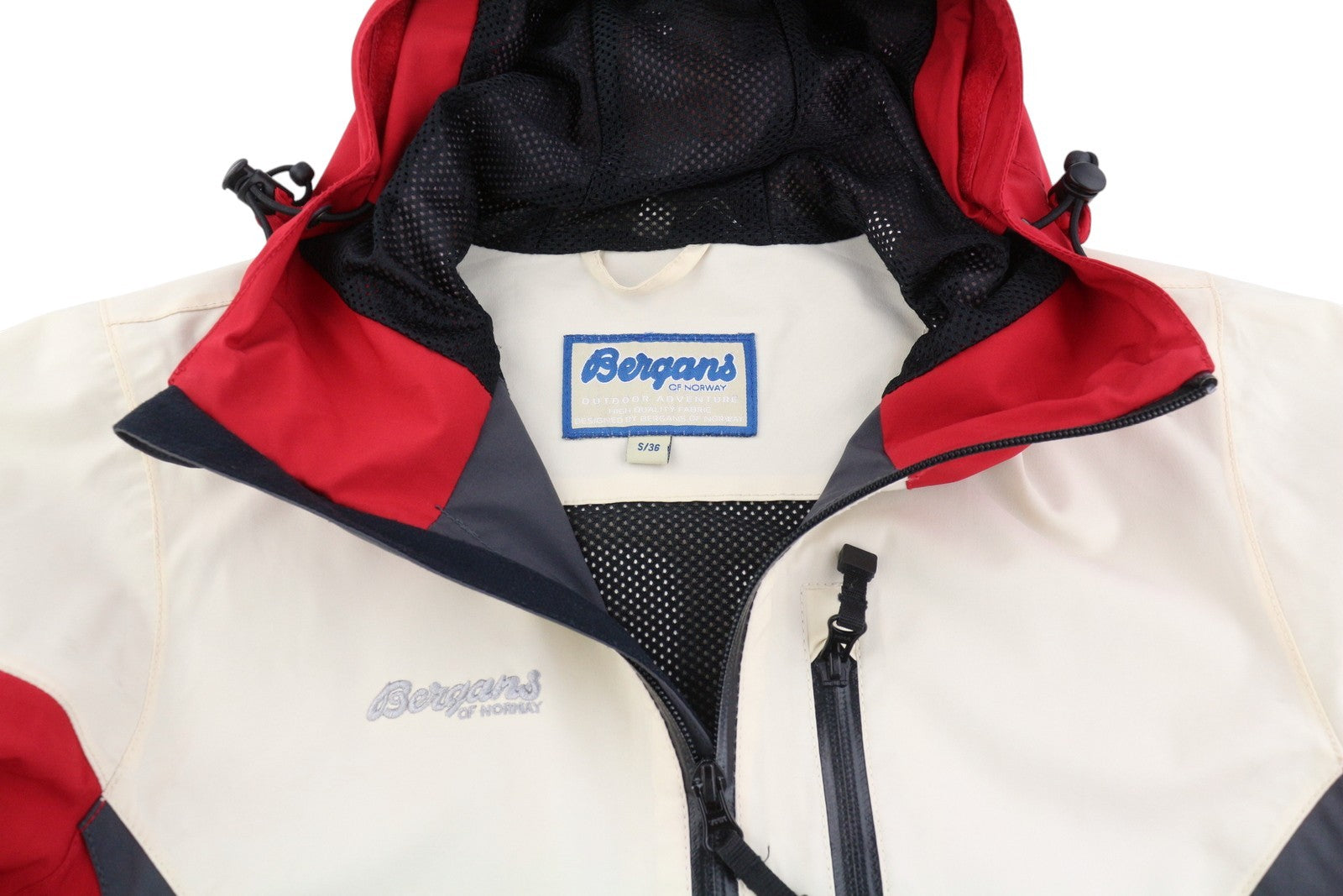 BERGANS OF NORWAY Women Jacket S Vintage Ful Zip Hooded Mesh Lined Lightweight