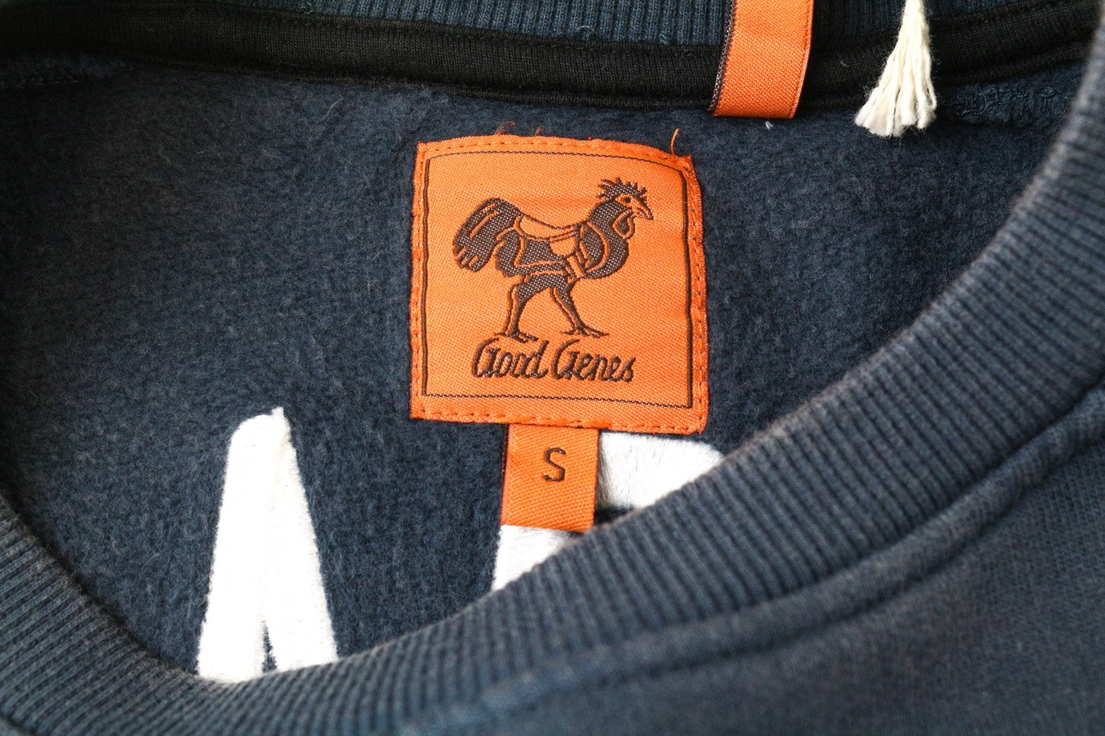 GOOD GENES Women's Sweatshirt S Blue Logo Pullover Pure Cotton Long Sleeve