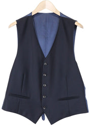 SUITSUPPLY Ferrara Men's Waistcoat UK42S Navy Wool Single-Breasted Classic