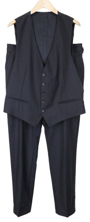 SUITSUPPLY Ferrara Men's 2Pc Suit UK44R Navy Wool Trousers Waistcoat Classic