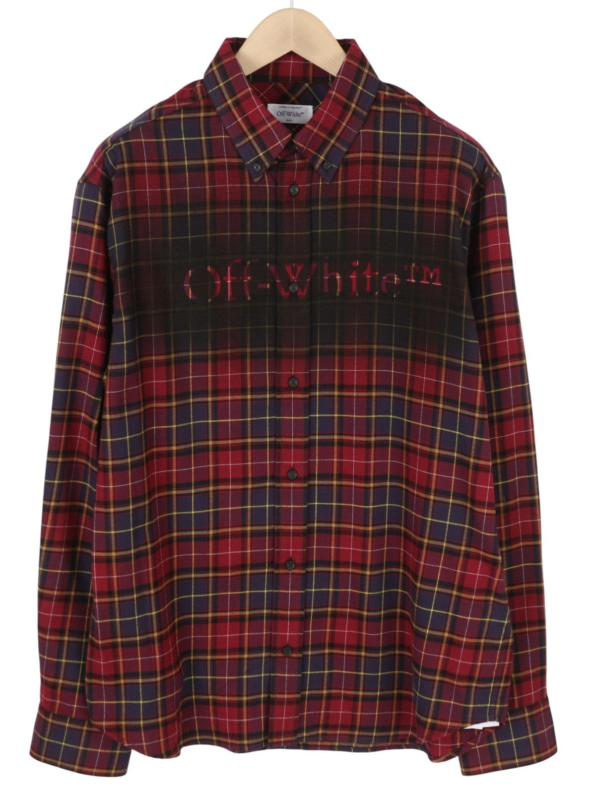 OFF-WHITE VIRGIL ABLOH Spray Book Check Flan Red Men Shirt 50 Flannel F25 RRP796