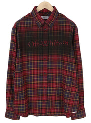 OFF-WHITE VIRGIL ABLOH Spray Book Check Flan Red Men Shirt 50 Flannel F25 RRP796