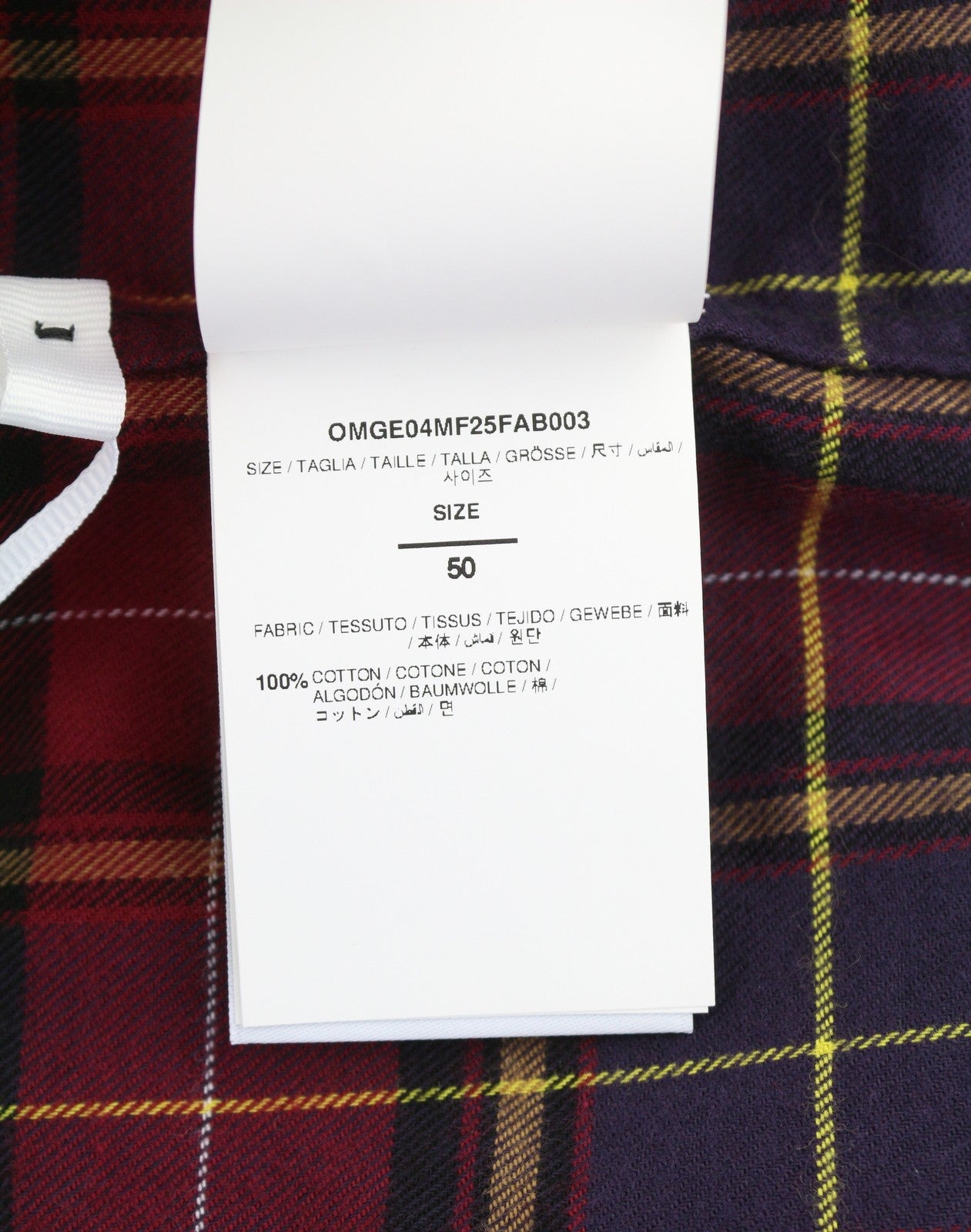 OFF-WHITE VIRGIL ABLOH Spray Book Check Flan Red Men Shirt 50 Flannel F25 RRP796