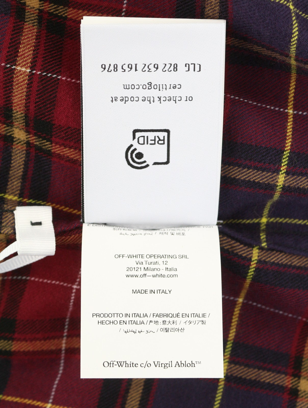 OFF-WHITE VIRGIL ABLOH Spray Book Check Flan Red Men Shirt 50 Flannel F25 RRP796