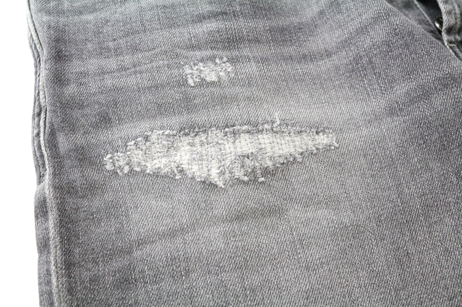 DIESEL D-Eetar 0890F Men's Jeans W34/L32 Grey Ripped Cotton Stretch Tapered