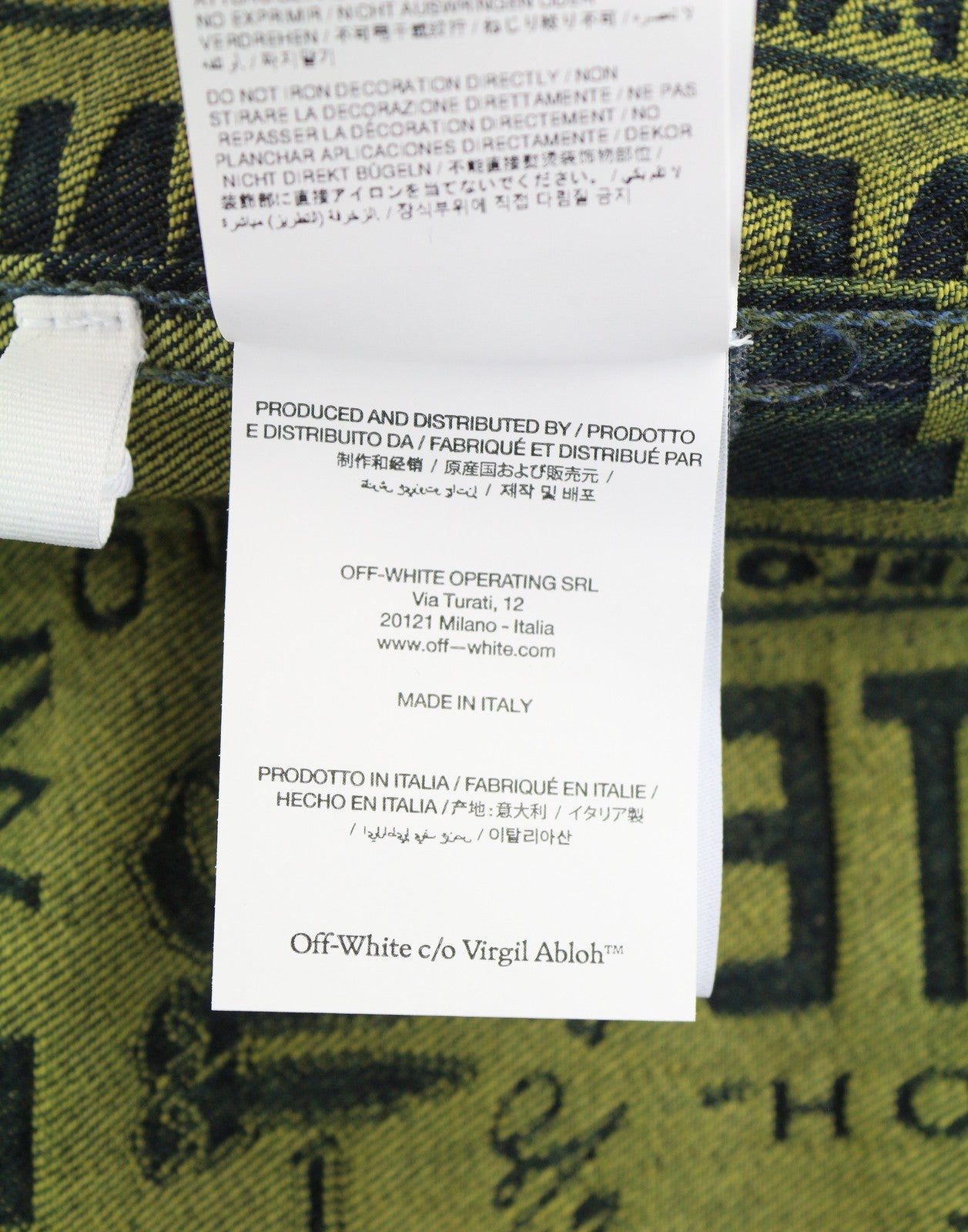 OFF-WHITE c/o VIRGIL ABLOH Multi Logo Jaqo Denim Men Shirt L Thick FW25 RRP899