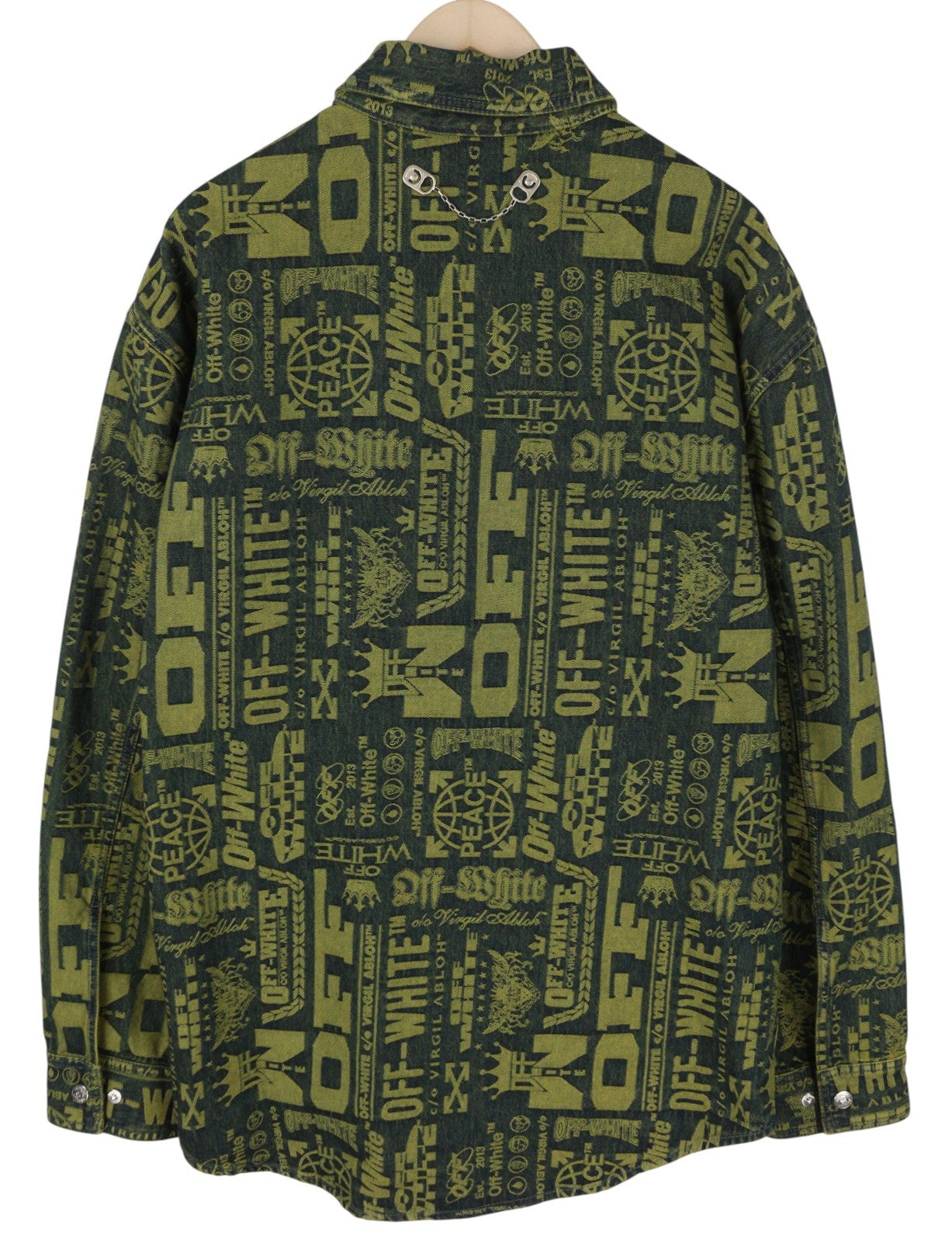 OFF-WHITE c/o VIRGIL ABLOH Multi Logo Jaqo Denim Men Shirt L Thick FW25 RRP899