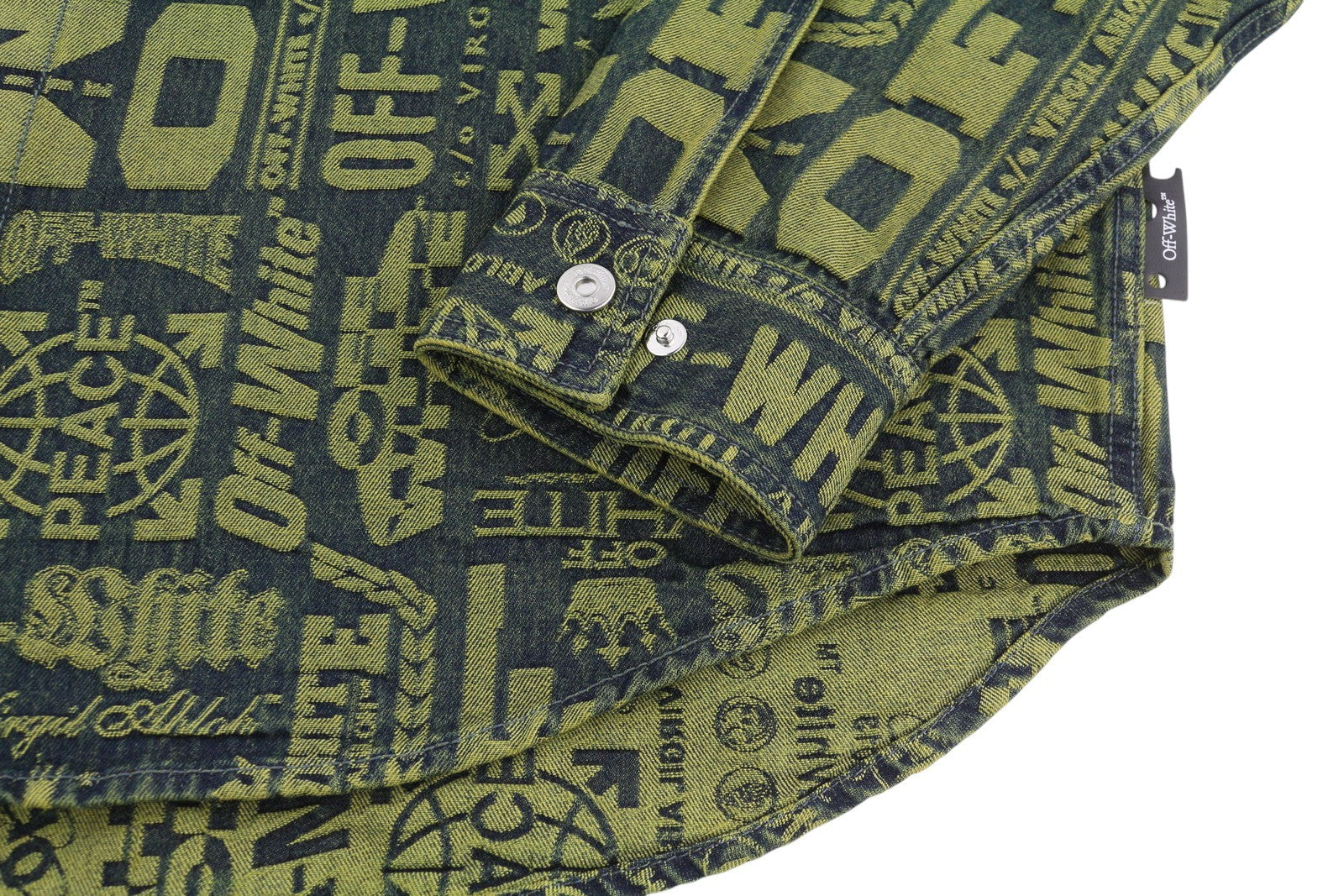 OFF-WHITE c/o VIRGIL ABLOH Multi Logo Jaqo Denim Men Shirt L Thick FW25 RRP899