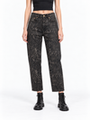 Jeans Boyfriend Brown Snake Jacquard