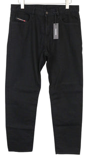 DIESEL Mharky 0093F Men's Jeans W34 Black Slim Fit Plain Denim 5 Pocket Style