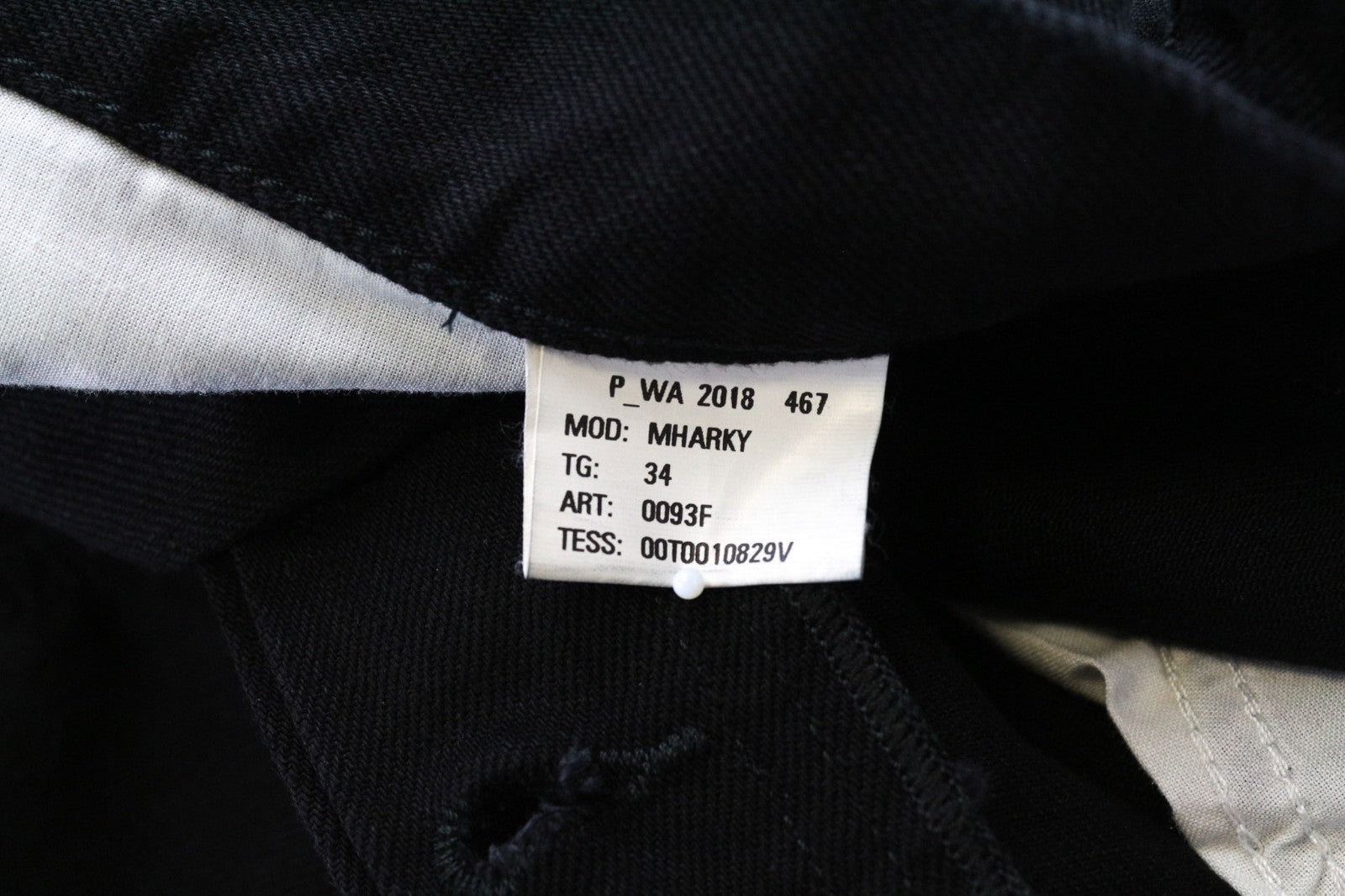 DIESEL Mharky 0093F Men's Jeans W34 Black Slim Fit Plain Denim 5 Pocket Style