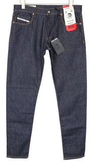 DIESEL D-Strukt 082AC Men's Jeans W34/L34 Dark Blue Cotton Stretch Tapered Fit